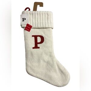 Wondershop White Knit Stocking with Red Letter